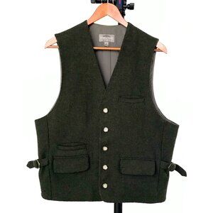 90s Structure Men's Wool Vest Loden Green